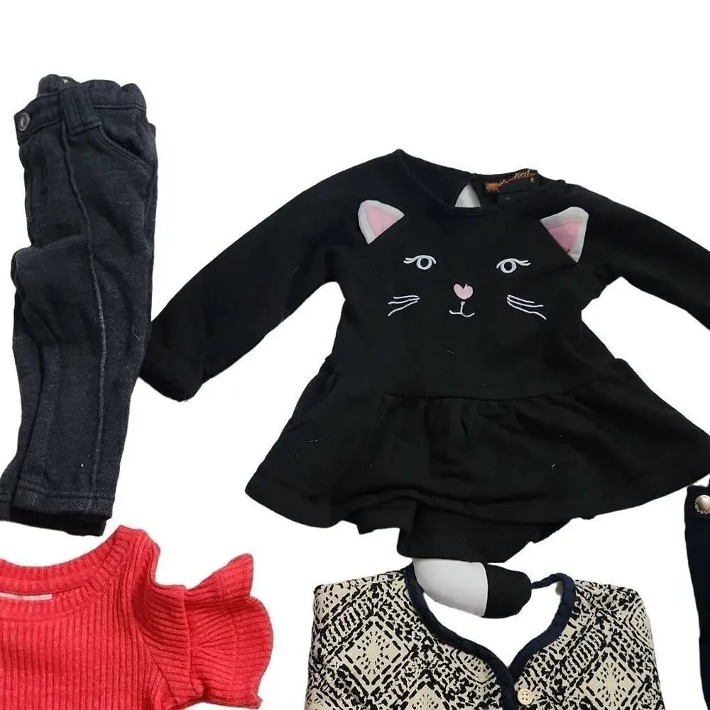 Girls Size 12 Months Lot of 9 Tops Pants Bundle OshKosh Jessica Simpson